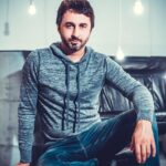 man, boy, light bulbs, in a studio, model, beard